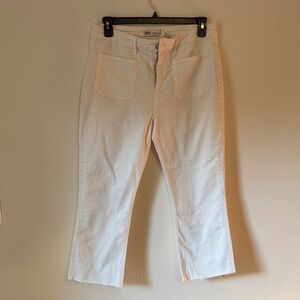 Zara Women's Wide Leg white Jeans